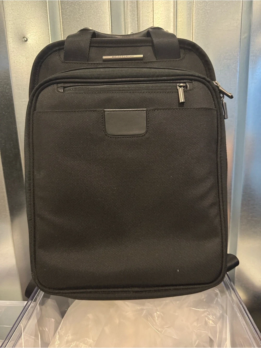 Briggs & Riley Black Laptop Briefcase with Front Zip Pocket